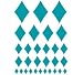 Set of 30 - Turquoise Diamonds Vinyl Wall Graphic Decals Stickers
