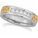 Two Tone Side Braid Ladies Diamond Wedding Band