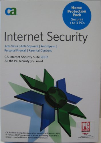 External hard drive:CA Internet Security Suite 2007 Home Protection Pack - CD-ROM - Anti-Virus, Anti-Spyware, Anti-Spam, Personal Firewall, and Parental Controls - For Windows 98 SE, Me, 2000, or XP