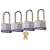 Master Lock 3QLF 1-9/16-Inch Wide 1-1/2-Inch Shackle Keyed-Alike Padlock, 4-Pack