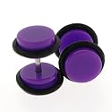 Fake Acrylic Plugs - Purple 16g Wire; 8mm - Sold as a Pair