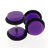 Fake Acrylic Plugs - Purple 16g Wire; 8mm - Sold as a Pair