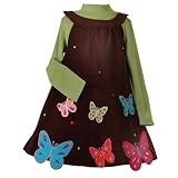 Little Girls Clothes BROWN BUTTERFLY Dress 2Pc Outfit BONNIE JEAN Girl 4-6X