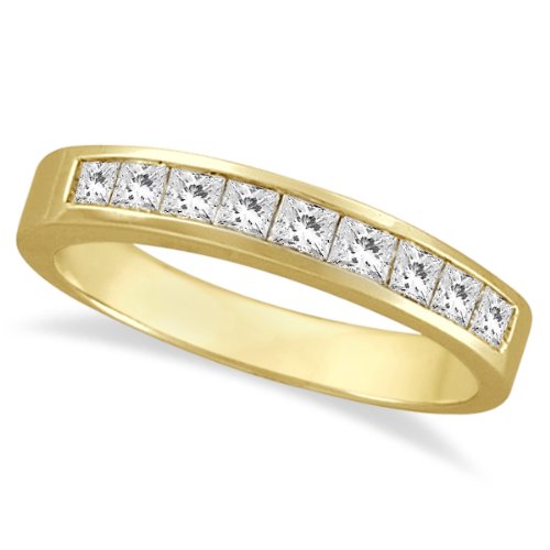 Princess-Cut Channel-Set Diamond Ring Band 14k Yellow Gold (1/2ct)