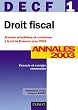 Droit fiscal, DECF num�ro 1 : Annales 2003