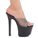 Women's Sexy Black Shoes High Platform 6 Inch Heel Braided Upper Strap Platform Black Silver