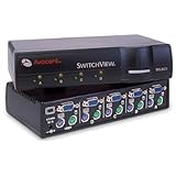 4port Cybex Switchview KVM 1user PS2/ser for Pc - with 2-cables
