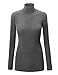 MBJ Womens Lightweight Long Sleeve Rib Turtleneck Top Pullover Sweater - Made in USA