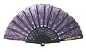 Black and Purple Handheld Asian Fan