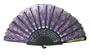 Black and Purple Handheld Asian Fan