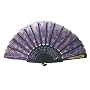 Black and Purple Handheld Asian Fan