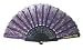 Black and Purple Handheld Asian Fan