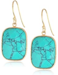 Argento Vivo Gold-Tone Oval Turquoise Drop Earrings