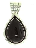Sterling-silver Navajo Black Onyx Slider