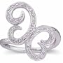 14Kt White Gold Butterfly Diamond Fashion Ring