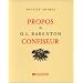 Propos de O. L. Barenton, confiseur