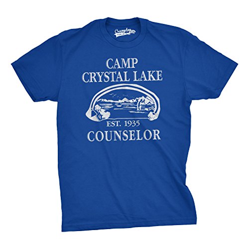 Mens Summer Lake Camp Scary Halloween Horror Movie T shirt