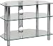 Electronics : Optimum Vision TV700 3 Shelf Television Stand - Polished Chrome Rods With Clear Glass