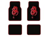 A Set of 4 Universal Fit Plush Carpet Floor Mats for Cars / Truck - Dragon Red
