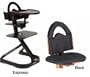 Svan High Chair from Scandinavian Child with Infant Kit and Cushion, Black Cushion with Espesso Wood