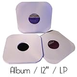 50 12 LP / Album White Paper Vinyl Record Sleeves / Protectors - Heavy 20# Weight Paper With Hole For Viewing Label - Made In USA