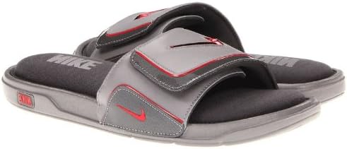 New Nike Comfort Slide 2 Grey/Red Mens 14
