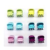 SG Paris Kiddy Hair Clip 1cm 12pcs/Crd Multicolor Matt Finish Multicouleur Hair Clips Claw Clip Plastic Summer Kid Cute Kawai Fashion Jewelry / Hair Accessories Z Others