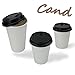 Cand 8 oz White Disposable Paper Cups with Lids, Pack of 100, F