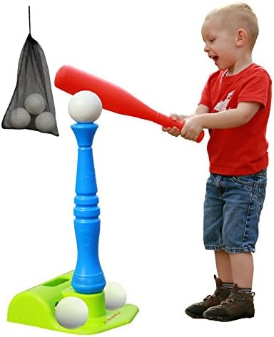 Kidwerkz Big Play T-Ball Set with 3 Balls and Large Ball Bag