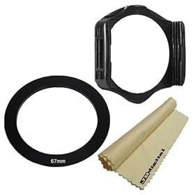 67mm Square Filter Kit for Cokin P Series, Includes: Square Filter Holder + Adapter Ring + JB Microfiber Lens Cleaning Cloth