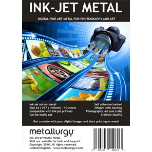 Metallurgy Inkjet Printer Paper with Metal Mirror Finish A4 297 x 210mm ...