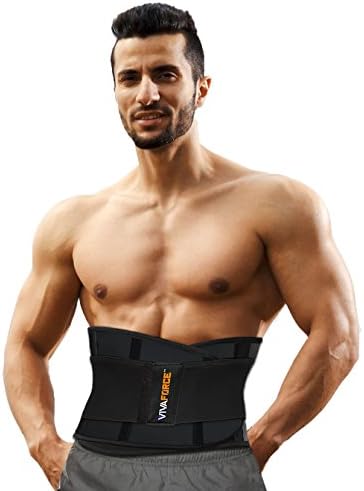 Viva Force Latex Sports Belt for Men, Black, Medium