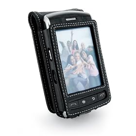Tuff-Luv Leather Case Cover for Blackberry Storm 9500 - Black