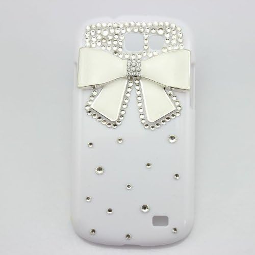piaopiao bling 3D white case bow cute diamond hard cover for Samsung Galaxy Express i8730