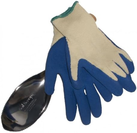 Gardener Gift Set - Blue Tool Grip Gloves and Classic Soil Scoop (Large)