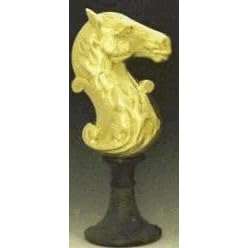 Mayer Mill Brass - HAI-1 - Horse Head Andiron - Black Base - Pair by Mayer Mill Brass