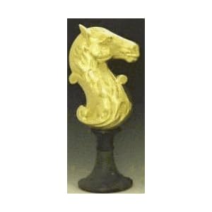 Mayer Mill Brass - HAI-1 - Horse Head Andiron - Black Base - Pair