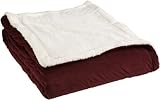 Northpoint Sapphire Twin Sherpa Blanket, Burgundy