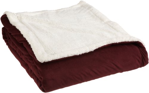 Northpoint Sapphire Twin Sherpa Blanket, Burgundy