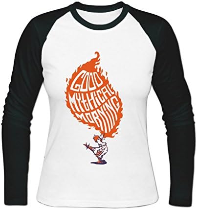 Women's Long-Sleeve Good Mythical Morning Poster Baseball Tee Shirts By RUGOU S White