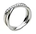 Kit Heath Sterling Silver Ladies Dark Chic Clear Cubic Zirconia Crossover Ring