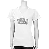 Nike - Nike Colorado Rockies Ladies White Arched V-neck T-shirt