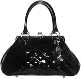Lux De Ville Sin City Kiss Lock Bag Patent Vinyl Vegan Handbag Rockabilly Retro
