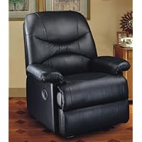 Black Vinyl Upholstered Recliner