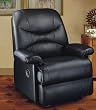 Black Deluxe Leather Upholstered Recliner