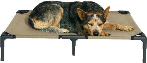 Kakadu Pet Elevated Pet Cot, Hay (Beige) - Large, 