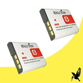 Two Halcyon 1400 mAH Lithium Ion Replacement Battery for Sony Cyber-shot DSC-W215 12.2 MP Digital Camera and Sony NP-BG1