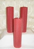 100% Beeswax Candles - Single 6 Sconce Hand Rolled Pillar in TERRACOTTA