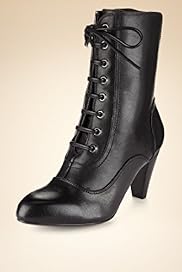 Footglove Fashion Leather Wide Fit Lace Up Boots