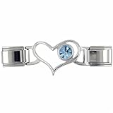 Id Heart Link March Birthstone Pugster Italian Charms